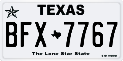 TX license plate BFX7767
