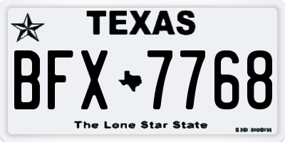 TX license plate BFX7768