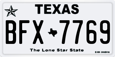 TX license plate BFX7769