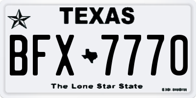 TX license plate BFX7770