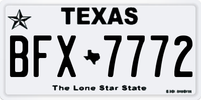 TX license plate BFX7772