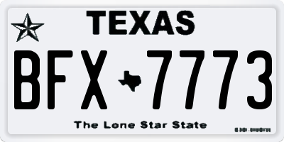 TX license plate BFX7773