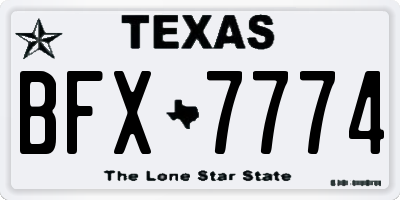 TX license plate BFX7774