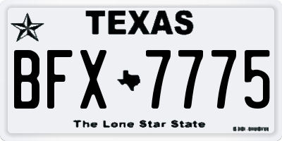 TX license plate BFX7775