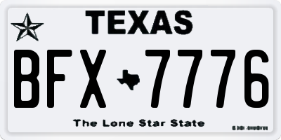 TX license plate BFX7776
