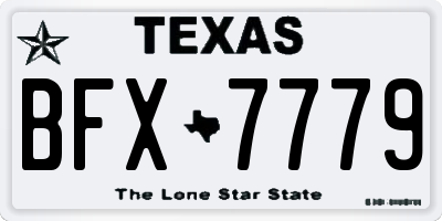 TX license plate BFX7779