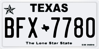 TX license plate BFX7780