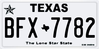 TX license plate BFX7782