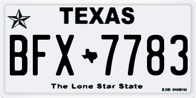 TX license plate BFX7783