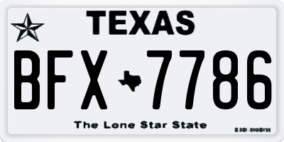 TX license plate BFX7786