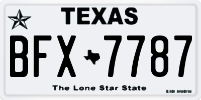 TX license plate BFX7787