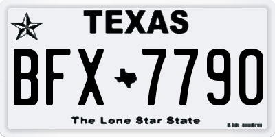 TX license plate BFX7790
