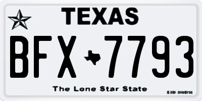 TX license plate BFX7793