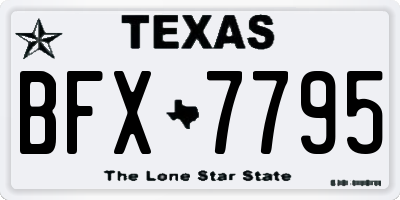 TX license plate BFX7795