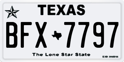 TX license plate BFX7797