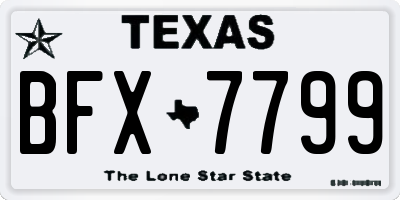 TX license plate BFX7799