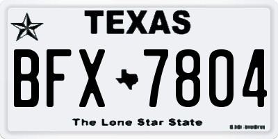 TX license plate BFX7804