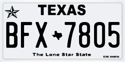 TX license plate BFX7805