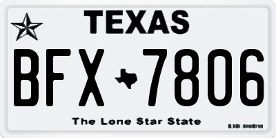 TX license plate BFX7806