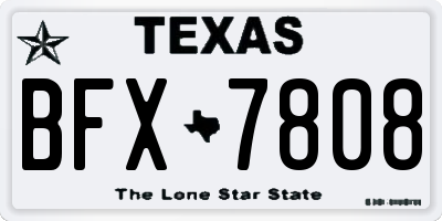 TX license plate BFX7808