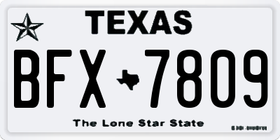 TX license plate BFX7809