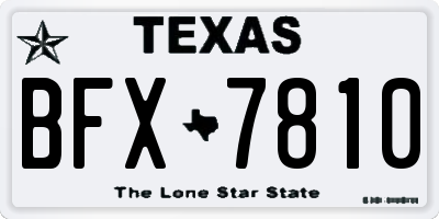 TX license plate BFX7810