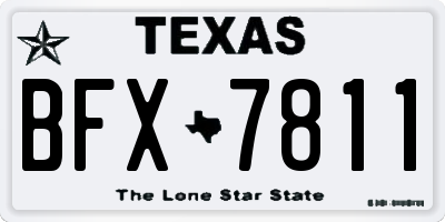 TX license plate BFX7811