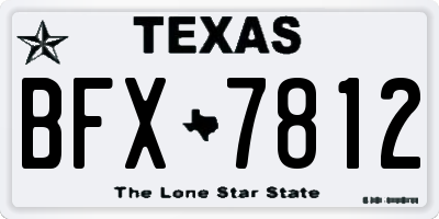 TX license plate BFX7812