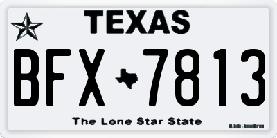 TX license plate BFX7813