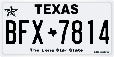 TX license plate BFX7814