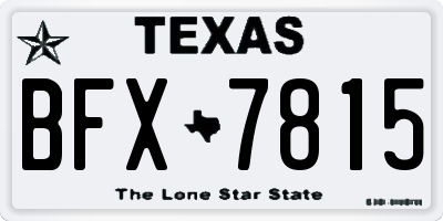 TX license plate BFX7815