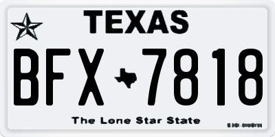 TX license plate BFX7818