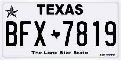 TX license plate BFX7819