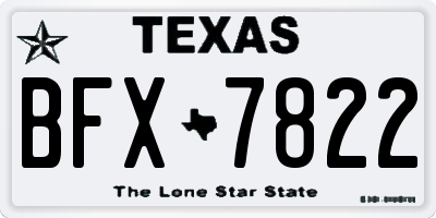 TX license plate BFX7822