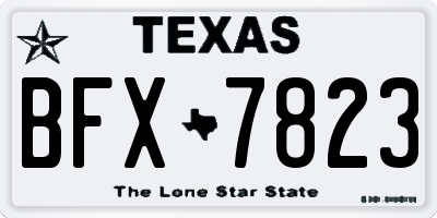 TX license plate BFX7823
