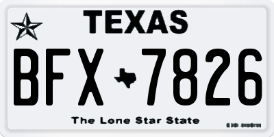 TX license plate BFX7826