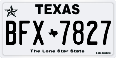 TX license plate BFX7827