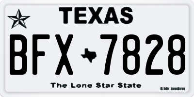 TX license plate BFX7828