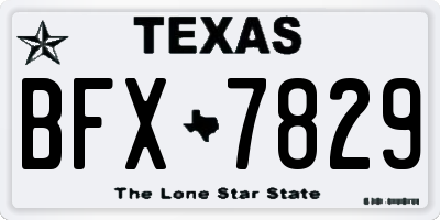 TX license plate BFX7829