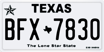 TX license plate BFX7830