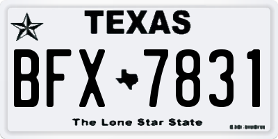 TX license plate BFX7831