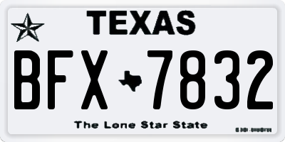 TX license plate BFX7832
