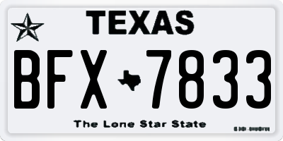 TX license plate BFX7833
