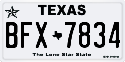 TX license plate BFX7834