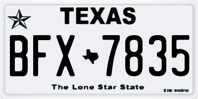 TX license plate BFX7835