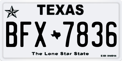 TX license plate BFX7836