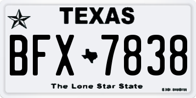 TX license plate BFX7838