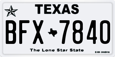 TX license plate BFX7840