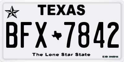 TX license plate BFX7842