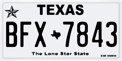TX license plate BFX7843
